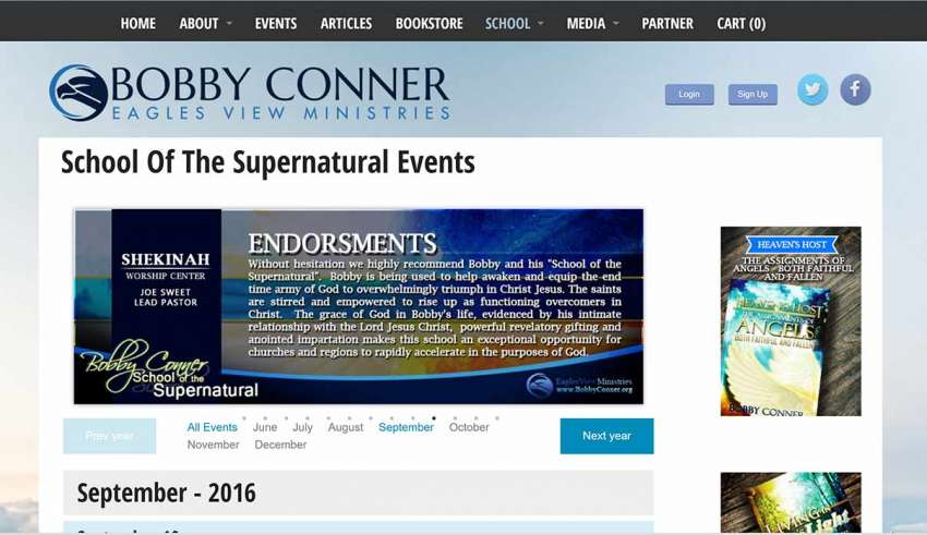 Bobby Conner - School Of The Supernatural Events